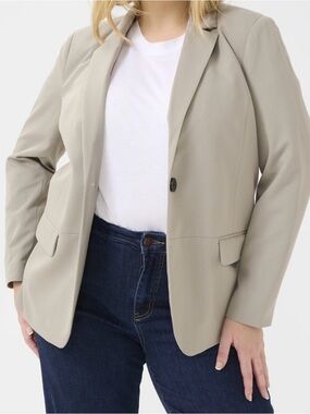 H&M Women Beige Taupe Single-Button Blazer Size XS